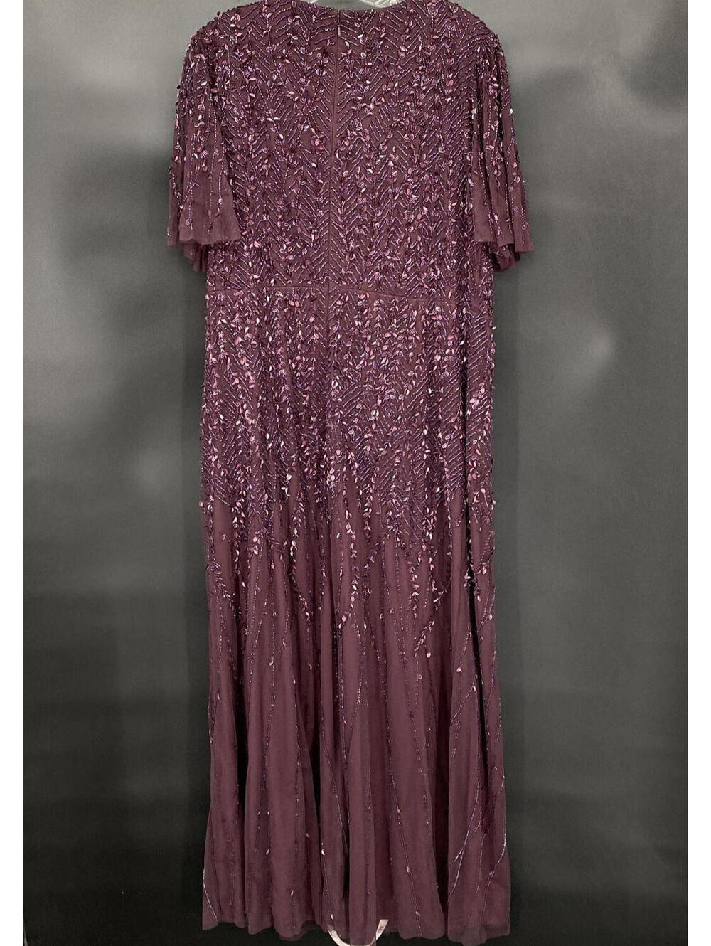 NWT $698 MAC DUGGAL 35109 Embellished Flutter Evening Gown Formal Dress Size 18 - Picture 7 of 9